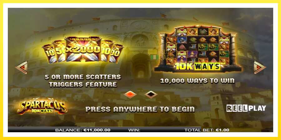 படம் 1 விளையாட்டு இயந்திரம் Spartacus 10K Ways