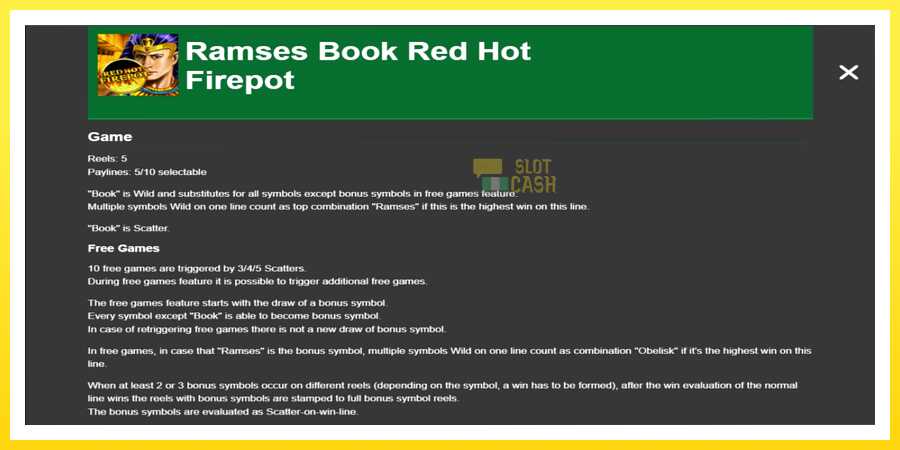 படம் 1 விளையாட்டு இயந்திரம் Ramses Book Red Hot Firepot