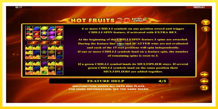 படம் 6 விளையாட்டு இயந்திரம் Hot Fruits 20 Extra Chillis