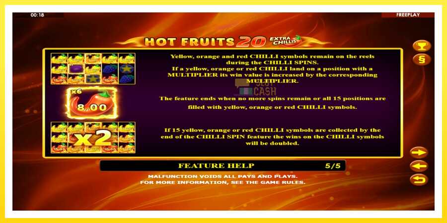 படம் 7 விளையாட்டு இயந்திரம் Hot Fruits 20 Extra Chillis