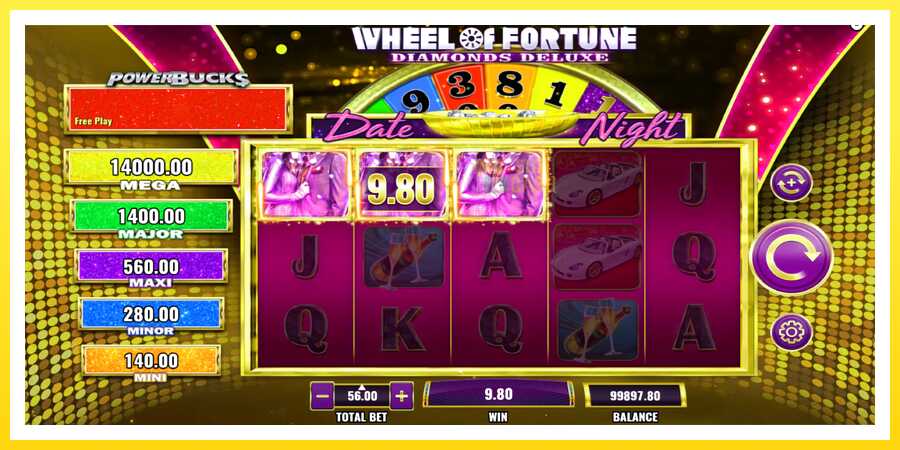 படம் 3 விளையாட்டு இயந்திரம் PowerBucks Wheel of Fortune Diamonds Deluxe Date Night