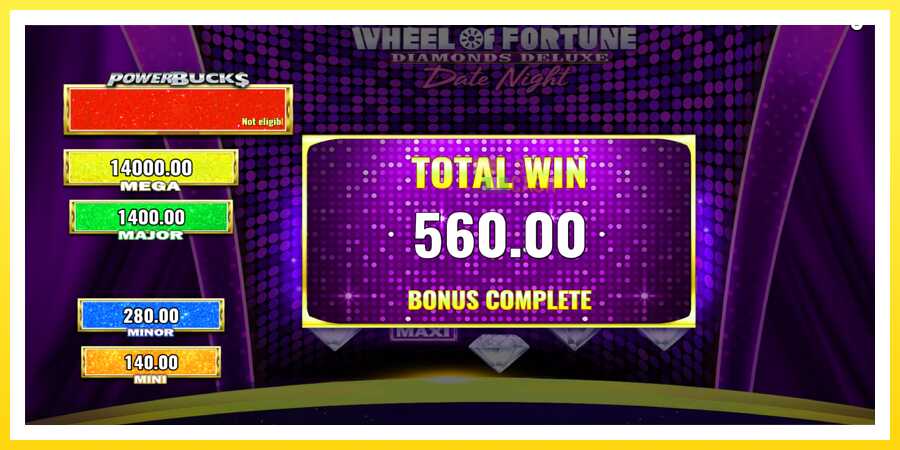 படம் 5 விளையாட்டு இயந்திரம் PowerBucks Wheel of Fortune Diamonds Deluxe Date Night