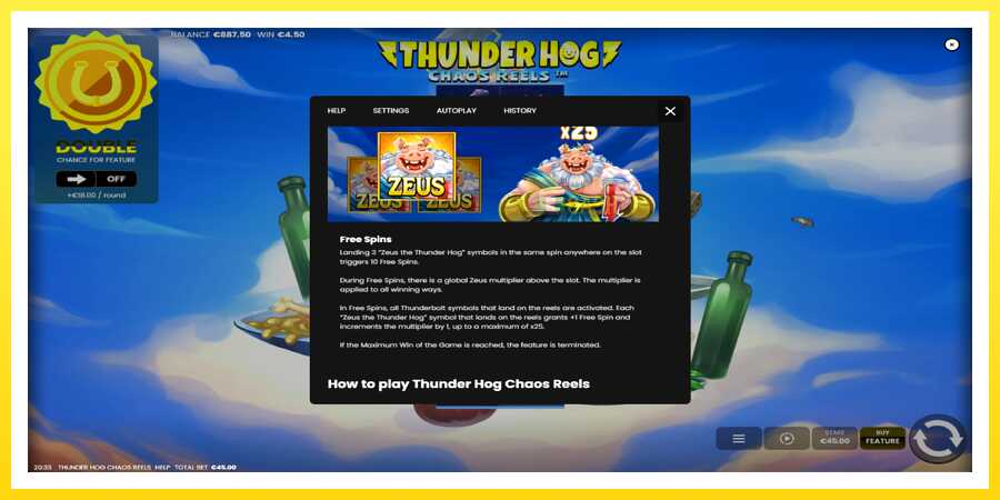 படம் 7 விளையாட்டு இயந்திரம் Thunder Hog Chaos Reels