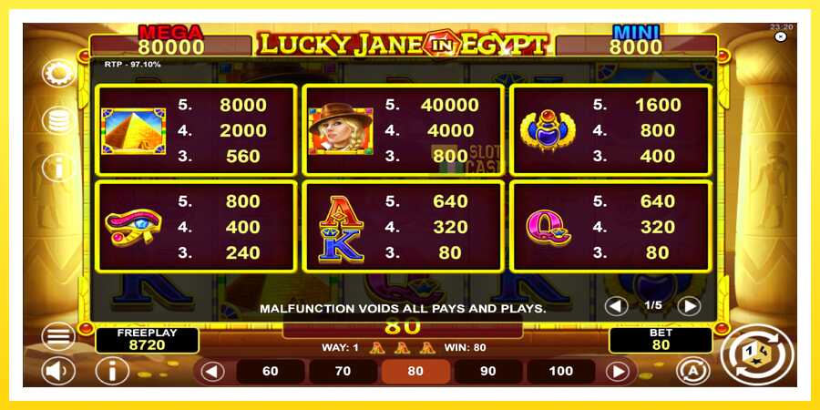 படம் 5 விளையாட்டு இயந்திரம் Lucky Jane in Egypt Hold & Win