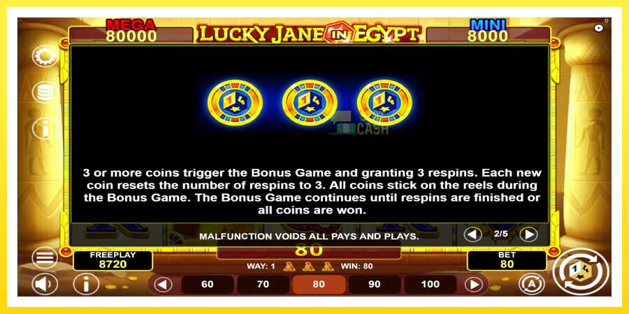 படம் 6 விளையாட்டு இயந்திரம் Lucky Jane in Egypt Hold & Win