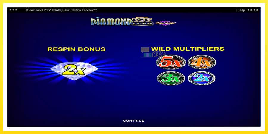 படம் 1 விளையாட்டு இயந்திரம் Diamond 777 Multiplier Retro Roller