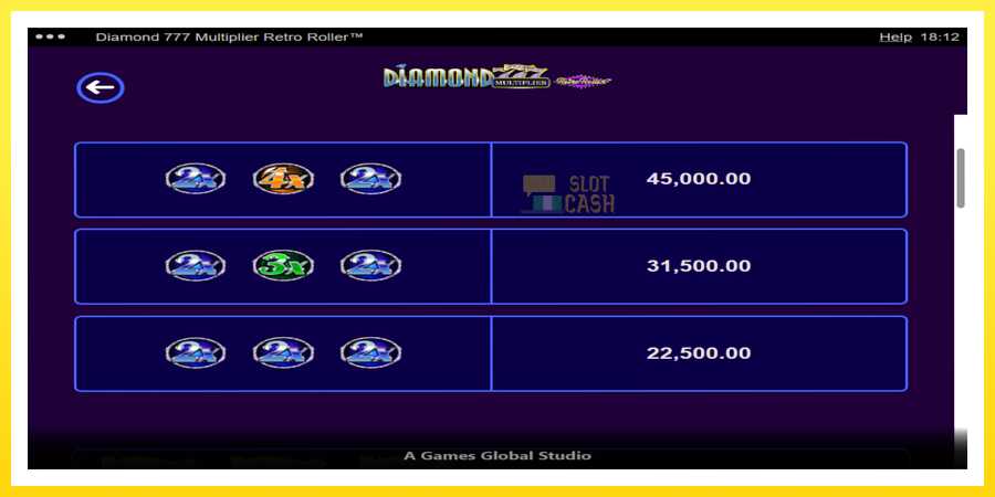 படம் 5 விளையாட்டு இயந்திரம் Diamond 777 Multiplier Retro Roller