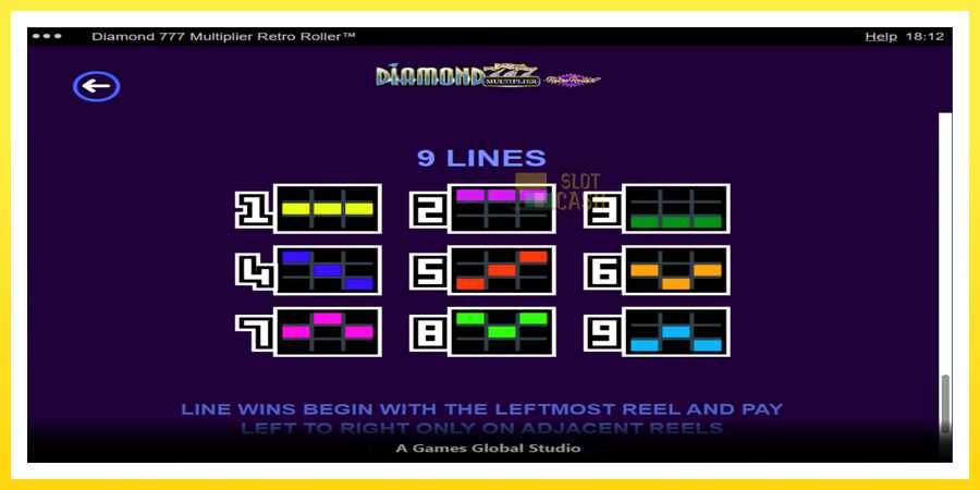 படம் 7 விளையாட்டு இயந்திரம் Diamond 777 Multiplier Retro Roller