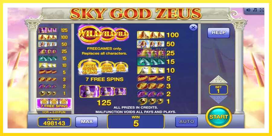 படம் 7 விளையாட்டு இயந்திரம் Sky God Zeus 3x3