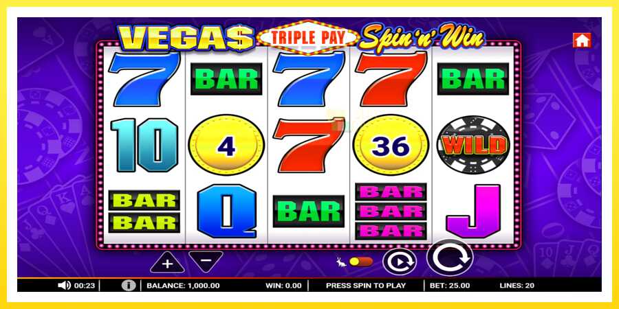 படம் 1 விளையாட்டு இயந்திரம் Vegas Triple Pay Spin n Win