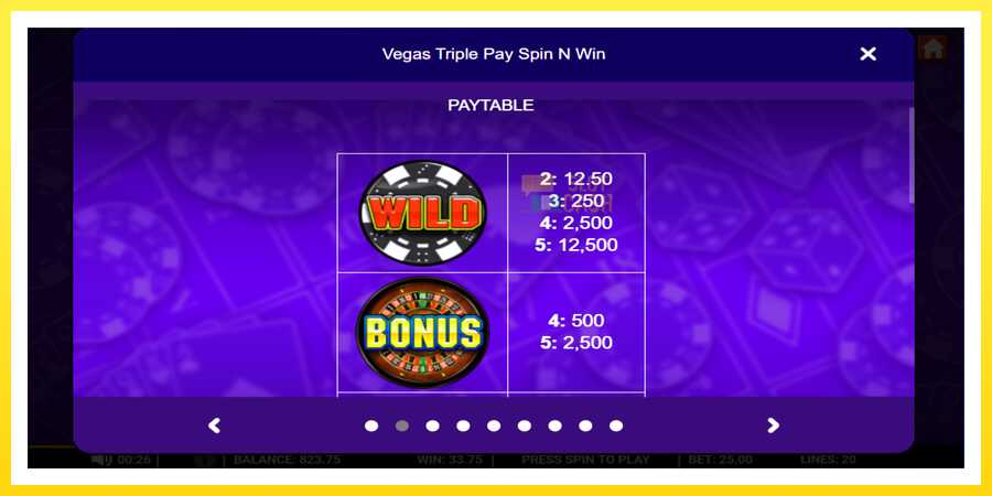 படம் 3 விளையாட்டு இயந்திரம் Vegas Triple Pay Spin n Win