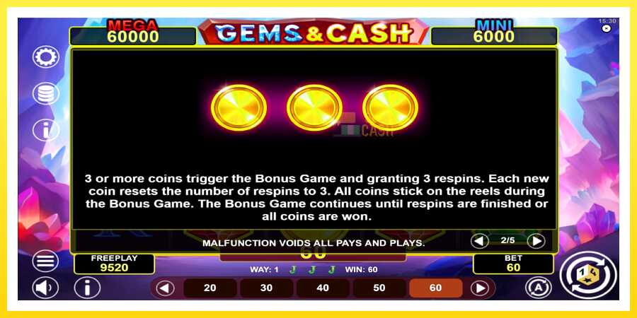 படம் 6 விளையாட்டு இயந்திரம் Gems & Cash