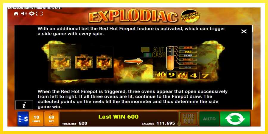 படம் 7 விளையாட்டு இயந்திரம் Explodiac Red Hot Firepot