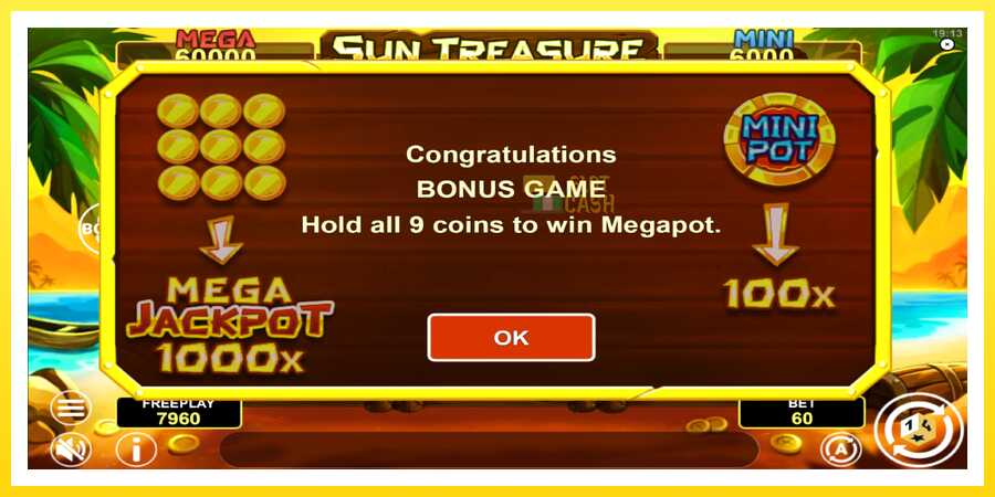 படம் 4 விளையாட்டு இயந்திரம் Sun Treasure Hold & Win