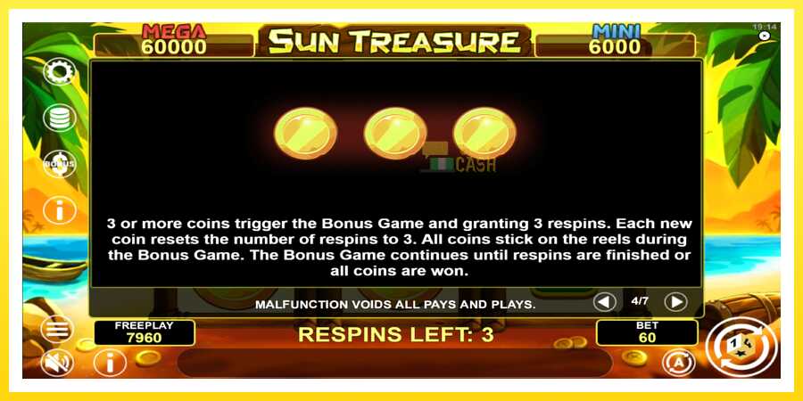 படம் 7 விளையாட்டு இயந்திரம் Sun Treasure Hold & Win