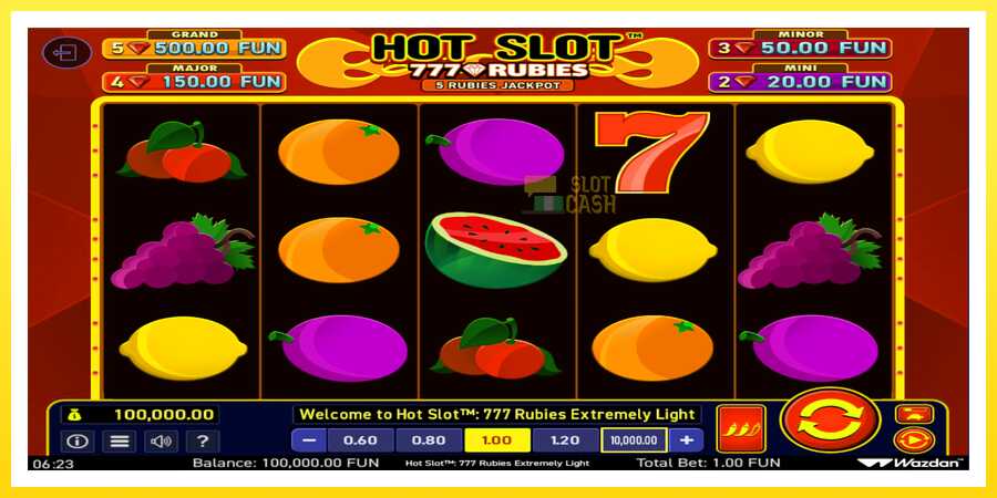 படம் 2 விளையாட்டு இயந்திரம் Hot Slot 777 Rubies Extremely Light