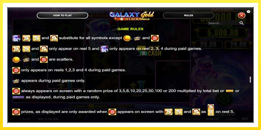 படம் 7 விளையாட்டு இயந்திரம் Galaxy Gold CashStacks Gold