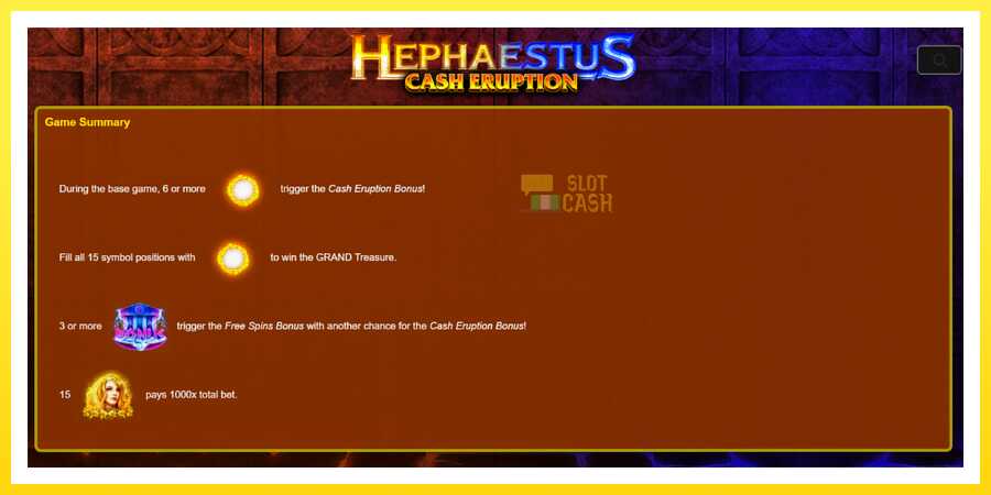 படம் 5 விளையாட்டு இயந்திரம் Cash Eruption Hephaestus