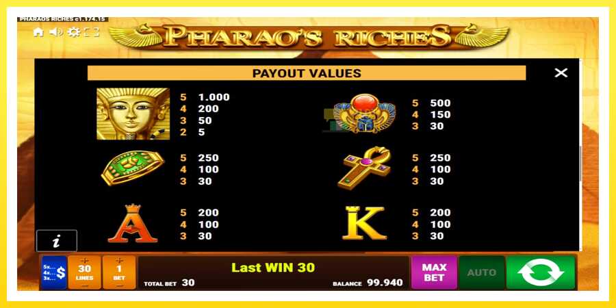 படம் 7 விளையாட்டு இயந்திரம் Pharaos Riches