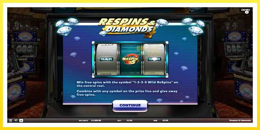 படம் 1 விளையாட்டு இயந்திரம் Respins Diamonds