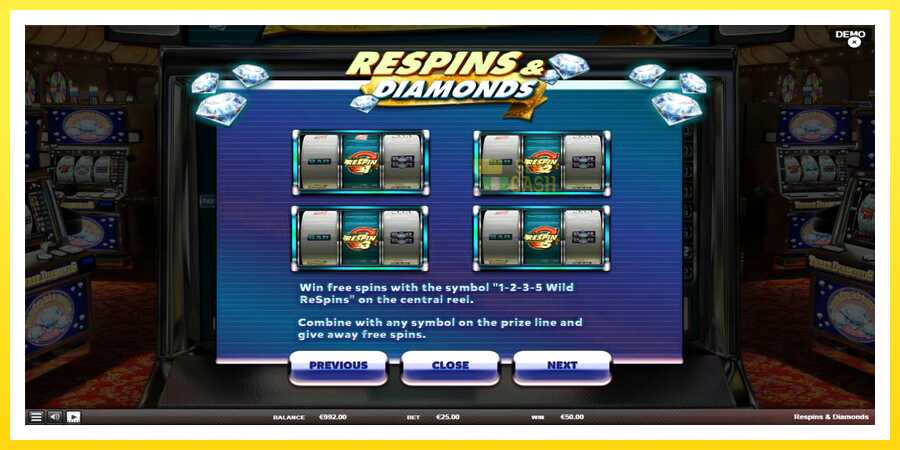 படம் 6 விளையாட்டு இயந்திரம் Respins Diamonds