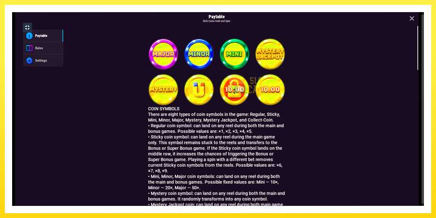 படம் 6 விளையாட்டு இயந்திரம் Rich Coins Hold and Spin