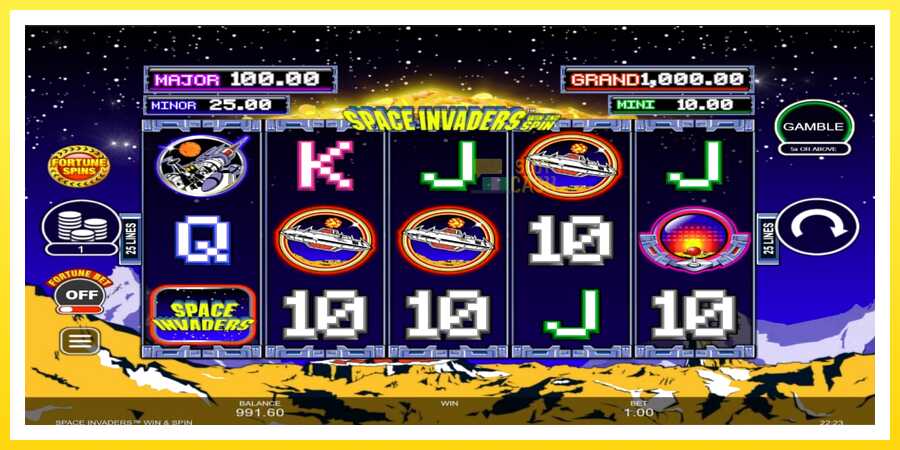 படம் 2 விளையாட்டு இயந்திரம் Space Invaders Win and Spin