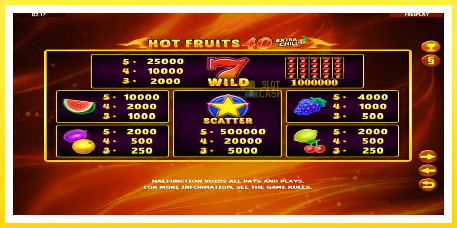 படம் 4 விளையாட்டு இயந்திரம் Hot Fruits 40 Extra Chillis