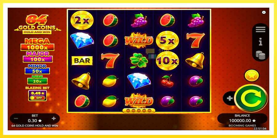 படம் 1 விளையாட்டு இயந்திரம் 64 Gold Coins Hold and Win