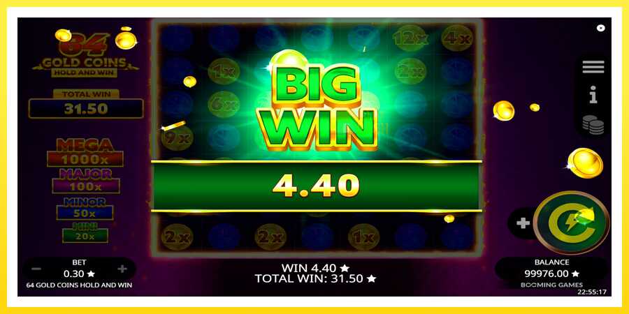 படம் 7 விளையாட்டு இயந்திரம் 64 Gold Coins Hold and Win