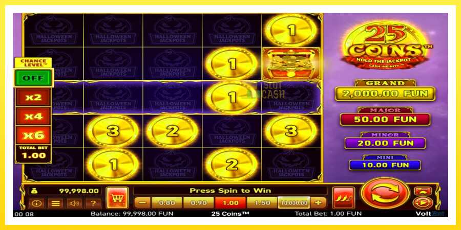 படம் 2 விளையாட்டு இயந்திரம் 25 Coins Halloween Jackpots