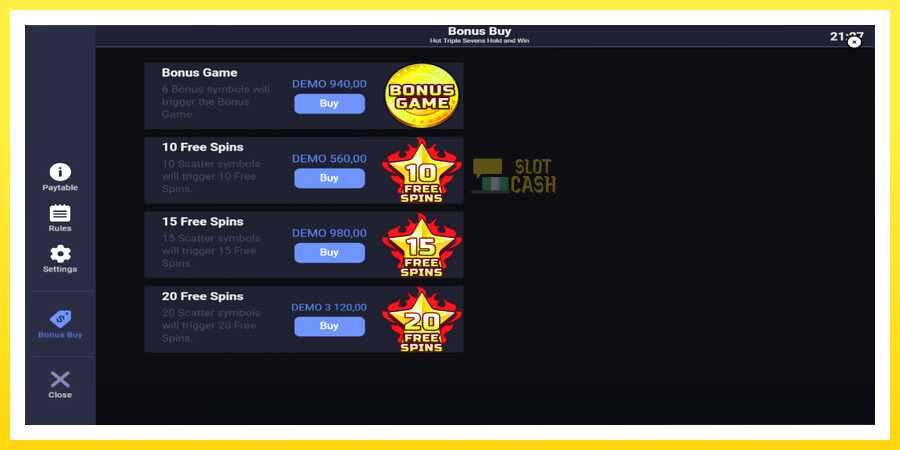 படம் 5 விளையாட்டு இயந்திரம் Hot Triple Sevens Hold & Win