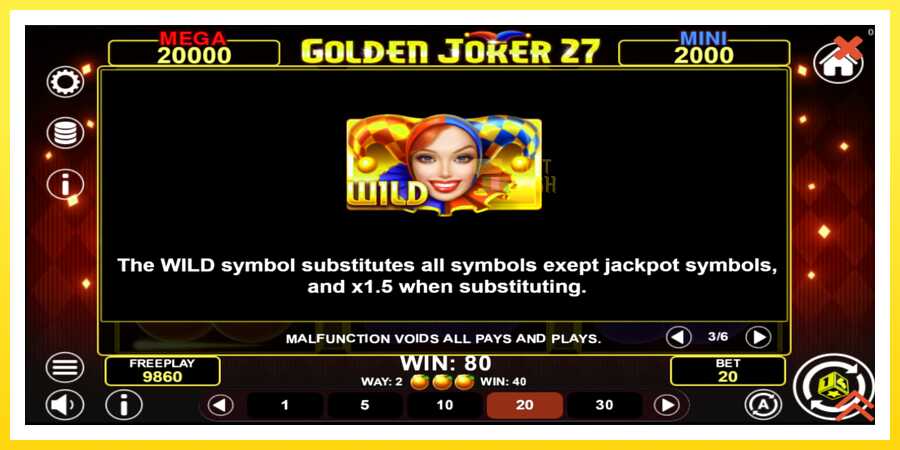 படம் 7 விளையாட்டு இயந்திரம் Golden Joker 27 Hold & Win